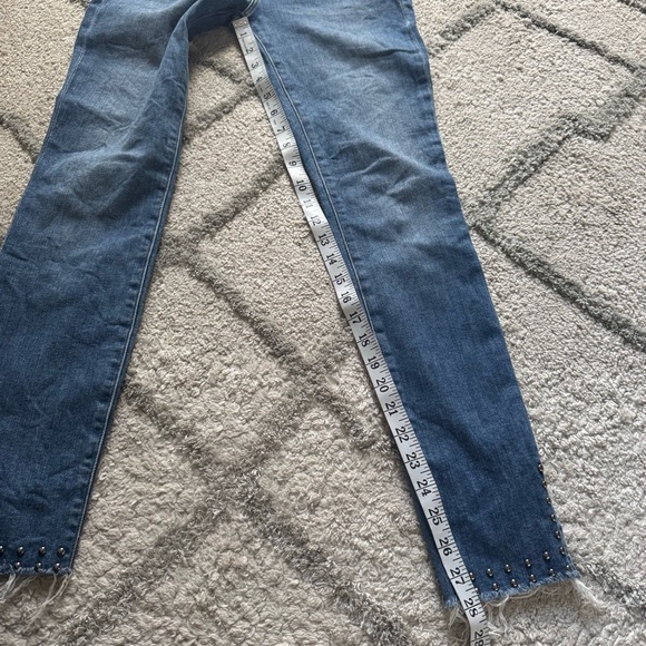 Frame jeans Le High Skinny Split hem Jeans studded Hazelwood crop 26 - Picture 6 of 12